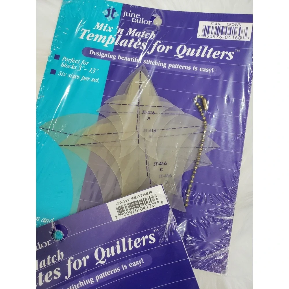 NEW Lot of 3‎ June Tailor Mix n Match Templates for Quilters Twist Feather CROWN
